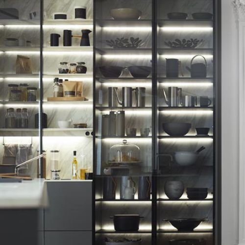 Armario estantería de cristal