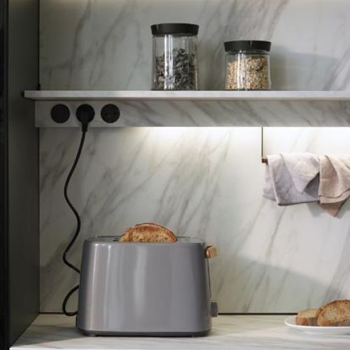 Vista de zona de enchufes para este tipo de cocina